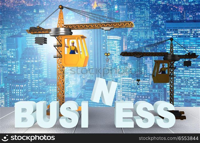 The business letters lifted by crane. Business letters lifted by crane. The business letters lifted by crane