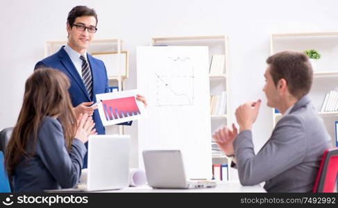 The business meeting with employees in the office. Business meeting with employees in the office