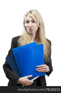 The business woman with a folder for documents
