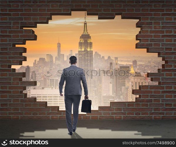 The businessman escaping for summer vacation. Businessman escaping for summer vacation