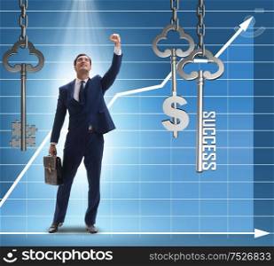 The businessman excited in success and money concept. Businessman excited in success and money concept