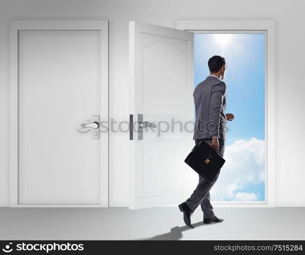 The businessman facing many business opportunities. Businessman facing many business opportunities