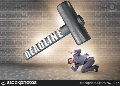 The businessman failing to meet the deadline. Businessman failing to meet the deadline