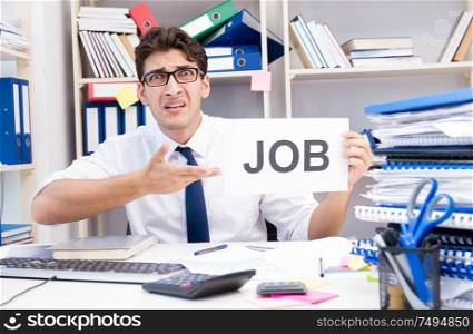 The businessman hiring new employees to cope with increased workload. Businessman hiring new employees to cope with increased workload