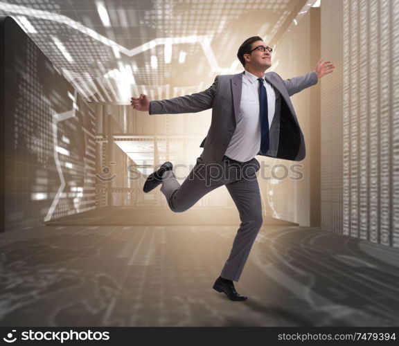 The businessman in abstract business concept. Businessman in abstract business concept