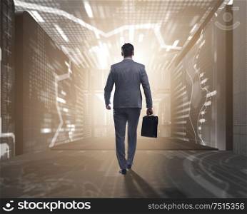 The businessman in abstract business concept. Businessman in abstract business concept