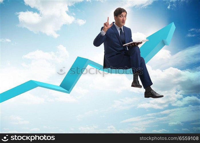 The businessman in economic recovery concept. Businessman in economic recovery concept. The businessman in economic recovery concept