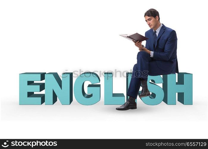 The businessman in english language training concept. Businessman in english language training concept. The businessman in english language training concept