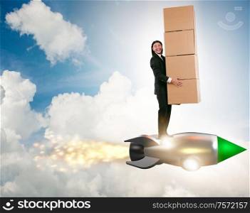 The businessman in fast delivery service. Businessman in fast delivery service