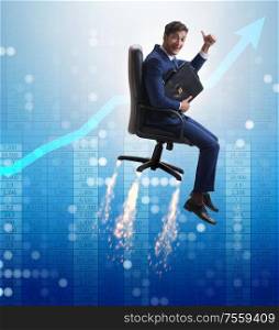 The businessman in financial growth concept. Businessman in financial growth concept