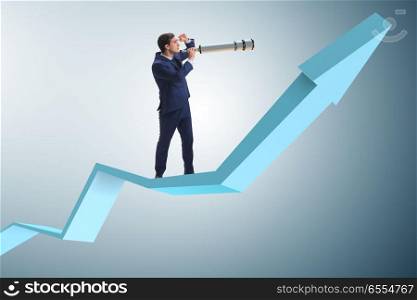 The businessman in financial planning business concept. Businessman in financial planning business concept. The businessman in financial planning business concept