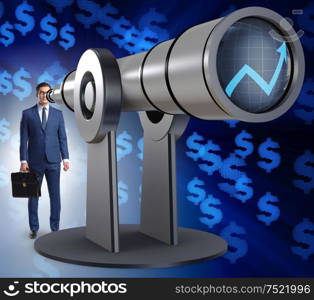 The businessman in financial planning business concept. Businessman in financial planning business concept