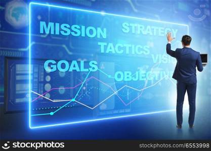 The businessman in strategic planning concept. Businessman in strategic planning concept. The businessman in strategic planning concept