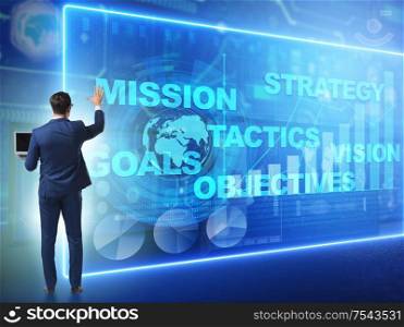 The businessman in strategic planning concept. Businessman in strategic planning concept