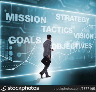 The businessman in strategic planning concept. Businessman in strategic planning concept