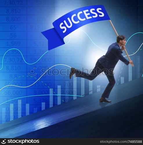 The businessman in success business concept. Businessman in success business concept