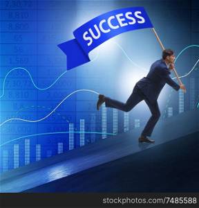 The businessman in success business concept. Businessman in success business concept