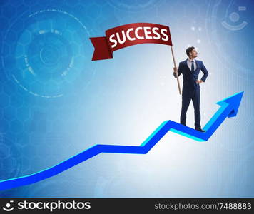 The businessman in success business concept. Businessman in success business concept