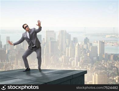 The businessman in uncertainty business concept. Businessman in uncertainty business concept