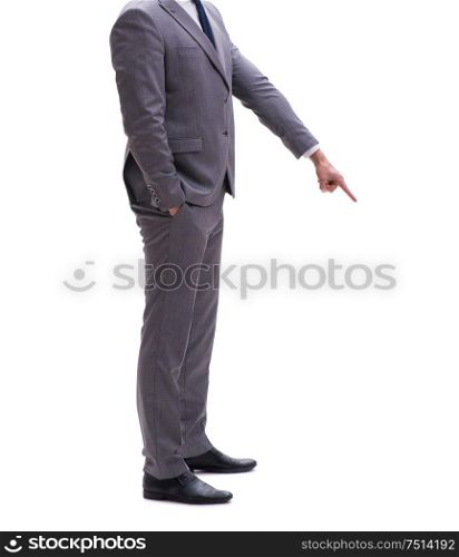 The businessman isolated on the white background. Businessman isolated on the white background