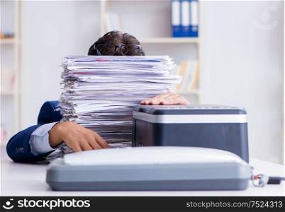The businessman making copies in copying machine. Businessman making copies in copying machine