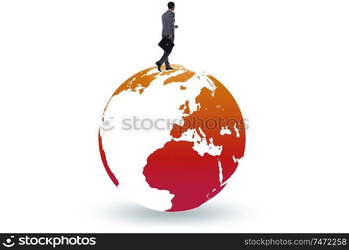 The businessman on top of the world. Businessman on top of the world