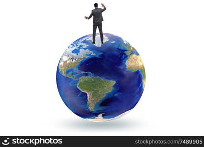 The businessman on top of the world. Businessman on top of the world