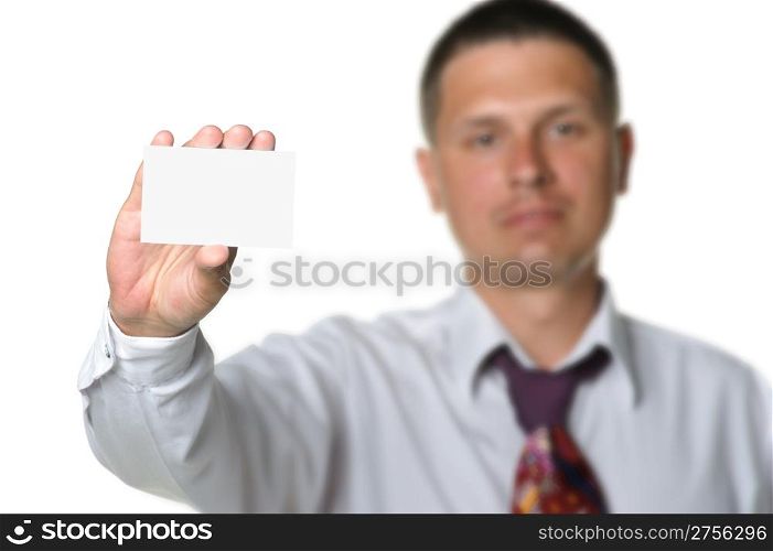The businessman with empty cutaway. It is isolated on a white background