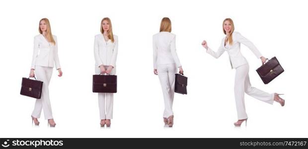 The businesswoman isolated on the white. Businesswoman isolated on the white
