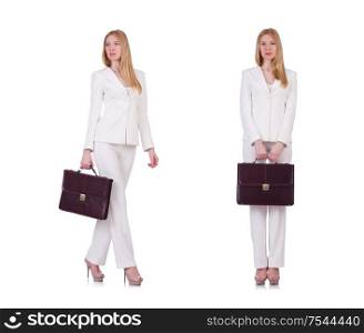 The businesswoman isolated on the white. Businesswoman isolated on the white