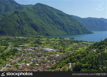 The Caffaro valley with Idro lake, near Bagolino in Brescia province, Lombardy, Italy, seen from the road of Cerreto