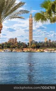 The Cairo Tower and the Nile view, Egypt.. The Cairo Tower and the Nile view, Egypt