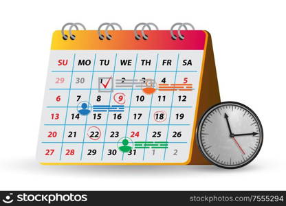 The calendar concept for planning purposes - 3d rendering. Calendar concept for planning purposes - 3d rendering