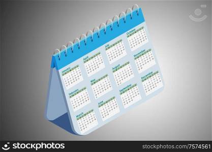 The calendar concept for planning purposes - 3d rendering. Calendar concept for planning purposes - 3d rendering