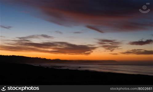 The California Coast and Pacific Ocean at sunrise