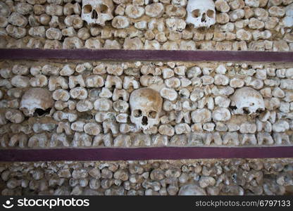 the capela dos ossos at the Igreja do Carmo in the old town of Faro at the east Algarve in the south of Portugal in Europe.. EUROPE PORTUGAL ALGARVE FARO CAPELA DOS OSSOS