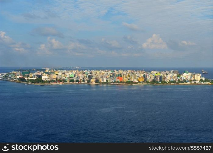 The Capital of Maldives, Male. Aerial view of the city