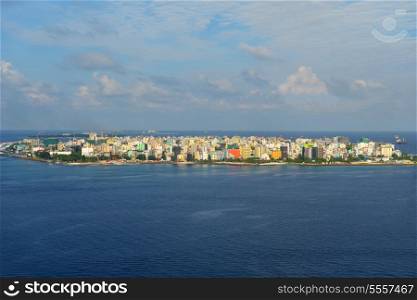 The Capital of Maldives, Male. Aerial view of the city