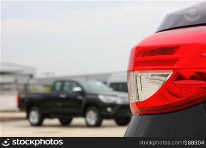 the car rear lamp with blur pick up background