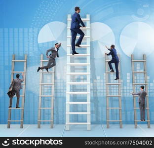 The career progression concept with various ladders. Career progression concept with various ladders