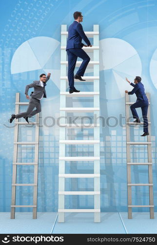 The career progression concept with various ladders. Career progression concept with various ladders