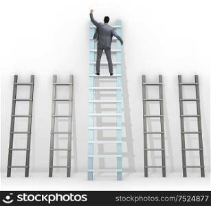 The career progression concept with various ladders. Career progression concept with various ladders