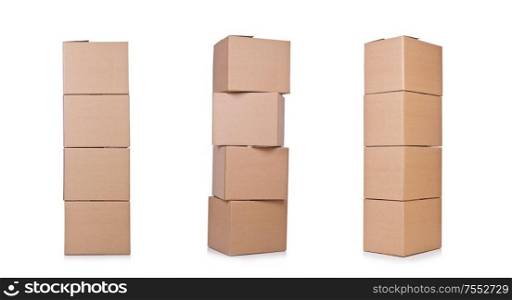 The carton boxes isolated on the white background. Carton boxes isolated on the white background