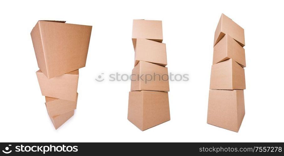 The carton boxes isolated on the white background. Carton boxes isolated on the white background