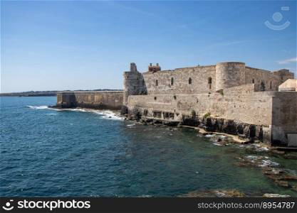 The Castello Maniace is a citadel and castle in Syracuse, Sicily,  situated at the far point of the Ortygia island promontory, where it was constructed between 1232 and 1240