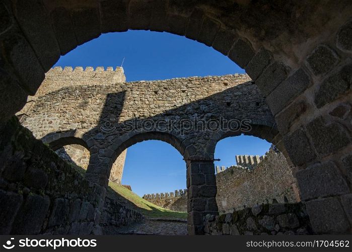 the Castelo de Belver in the Town of Belver at the Rio Tejo in Alentejo in Portugal. Portugal, Belver, October, 2021