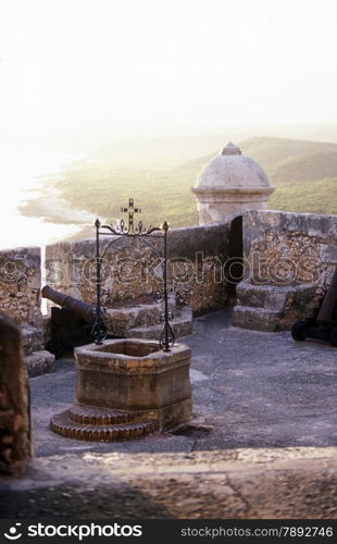 the Castillo de San Pedro del Mora in the city centre in the city of Santiago de Cuba on Cuba in the caribbean sea.. AMERICA CUBA SANTIAGO DE CUBA