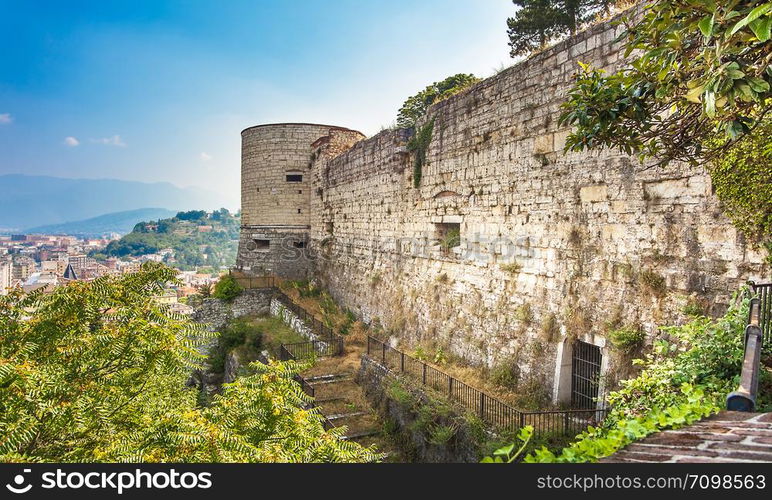 The castle in Brescia Lombardy in Italy