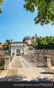 The castle in Brescia Lombardy in Italy