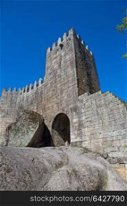 The Castle of Guimaraes is the principal medieval castle in Portugal. Guimaraes, Portugal